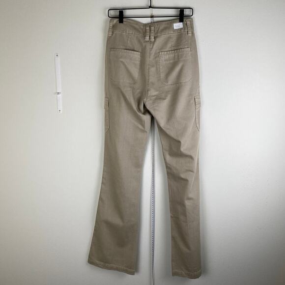 Paige Dion Cargo Pants Size 28 Vintage Sand Full Length Wide Leg Cotton Casual - Picture 11 of 16